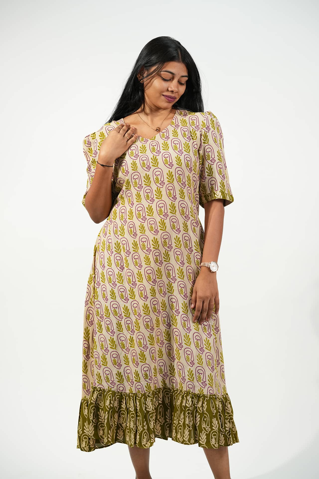 Faces Green Frill Dress