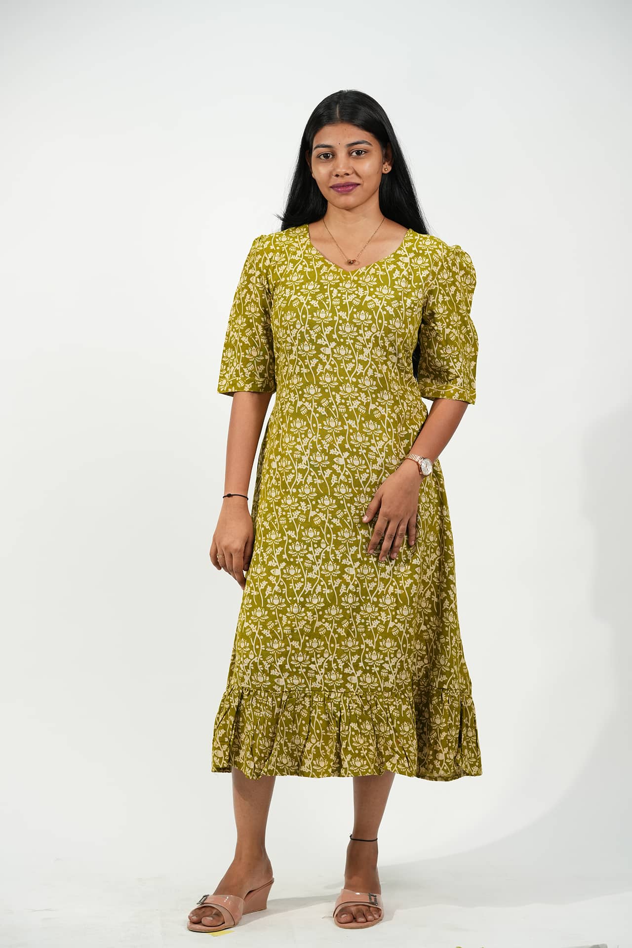 Forest Bloom Tiered Dress