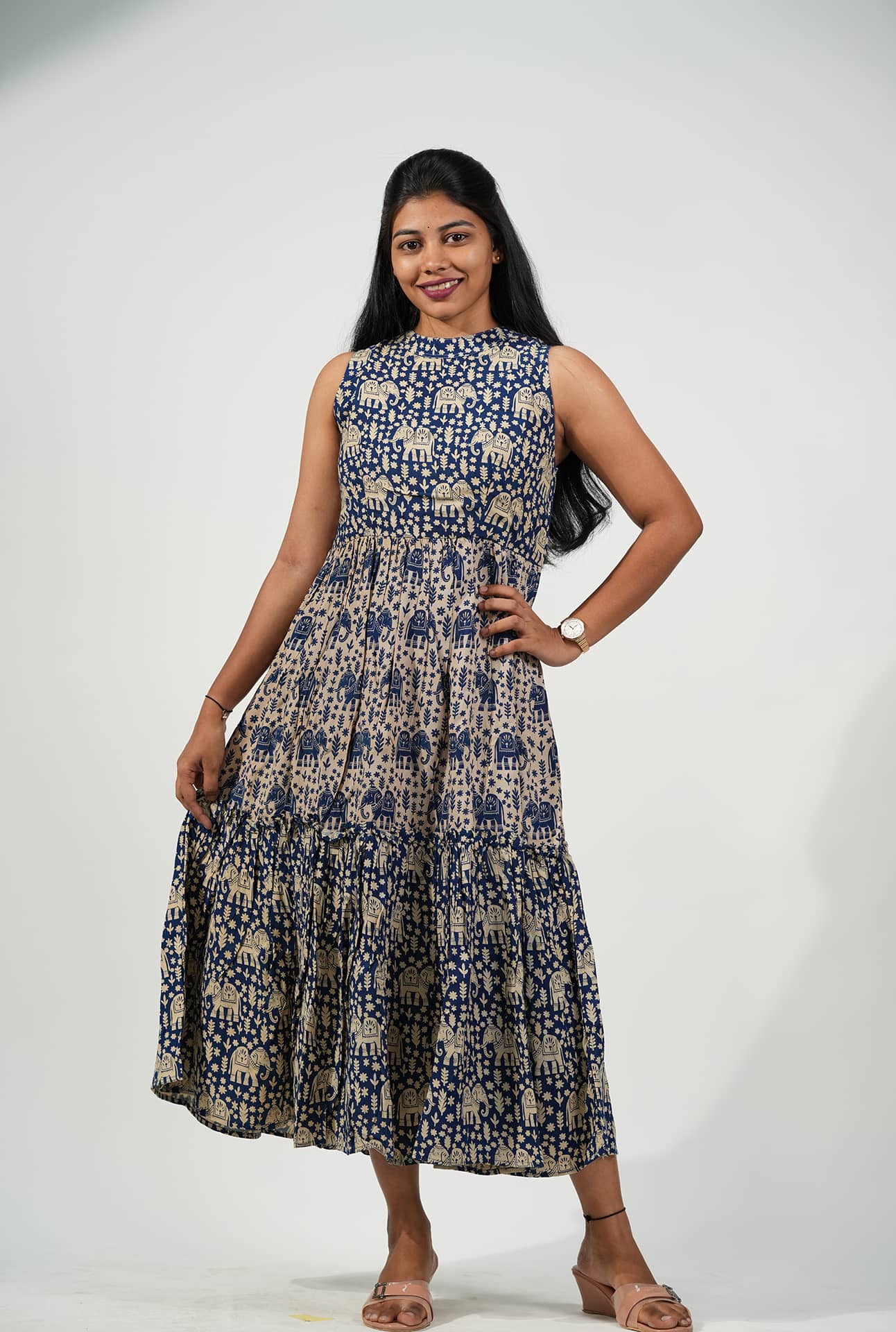 Elephant Walk Halter Dress (Cream)